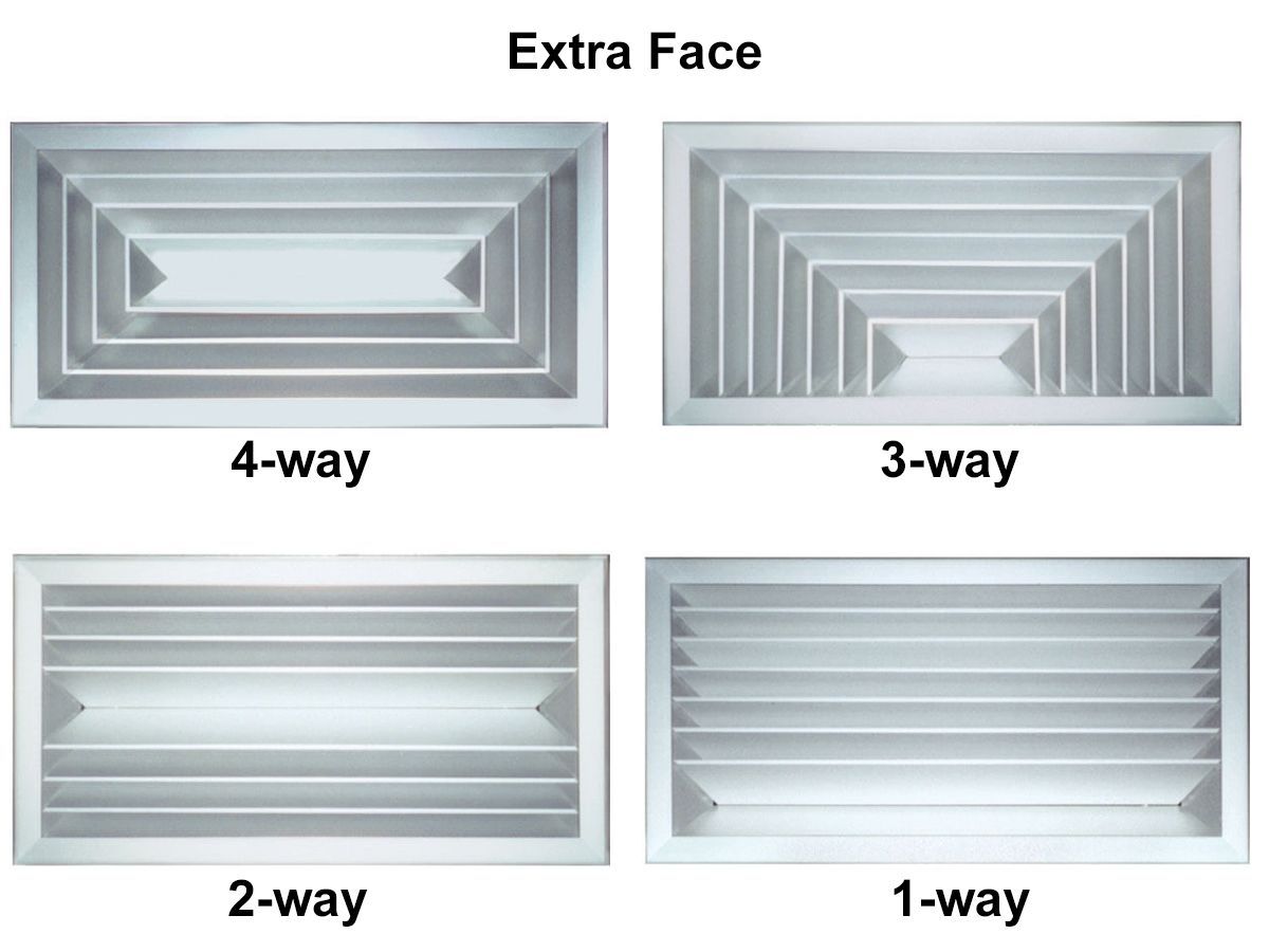 rectangular ceiling diffuser, extra face