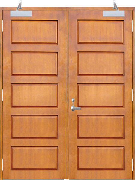 golden teak fire steel door